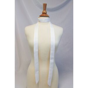 Skinny White Satin Scarf or Hair Tie